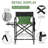 26In Olive Iron Pipe Folding Director Chair With Built-In Cup Holder, Side Table, Storage Pocket-1160196401