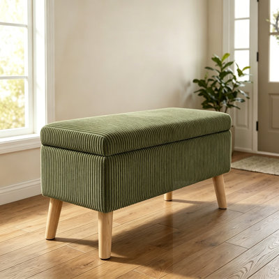 Banc de rangement rembourré avec pieds