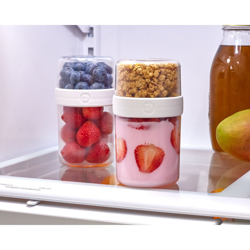 iDesign Medium Stack 'n Snack Food Containers - Stackable Snack Containers for Yogurt, Granola, Fruits, and Vegetables