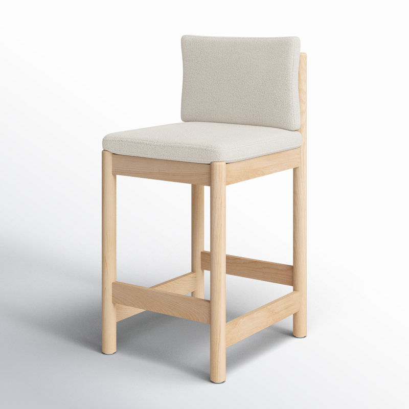 Tabouret de comptoir Carisa Boucle, Crème