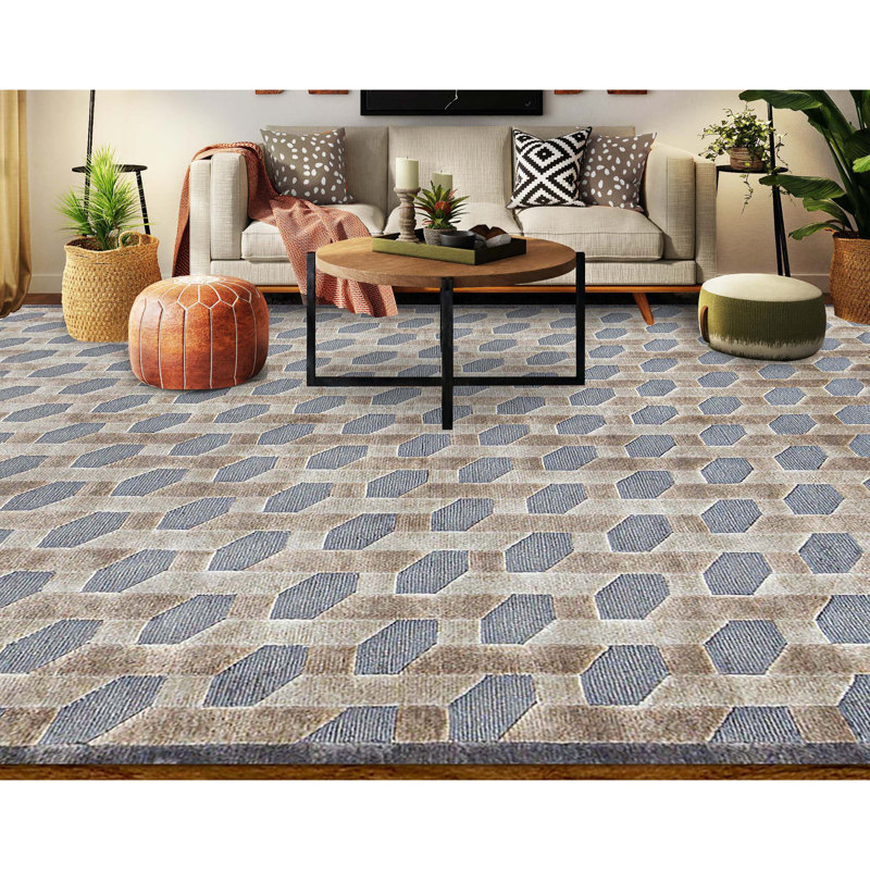Hand-Knotted High-Quality Beige Area Rug
