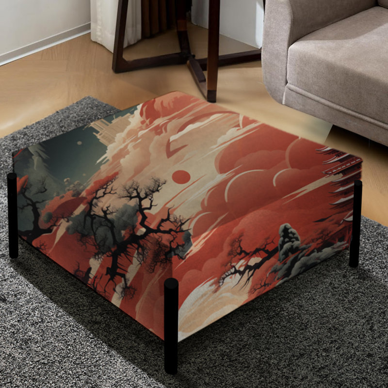 Motif de porte japonaise Torii rouge clair - grand repose-pieds carré japonais
