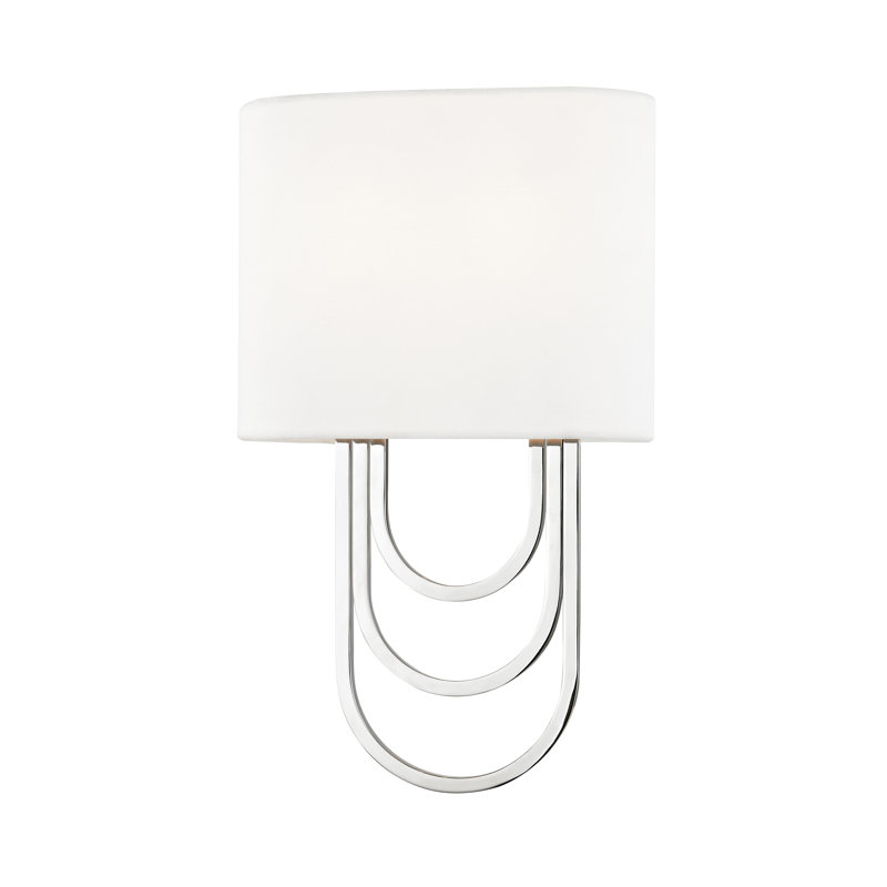 Farah Steel Flush Mounted Sconce, Polished Nickel