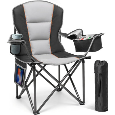 Oversized Folding Camping Chair, Portable  Heavy Duty Chairs with Carry Bag and Thicken 600D Oxford