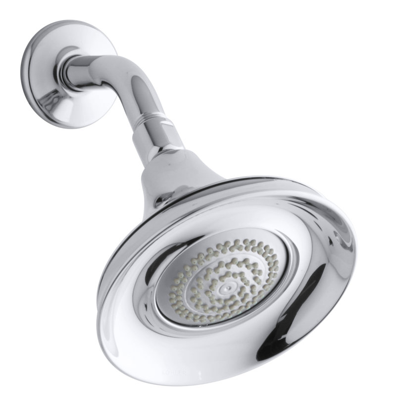 Forte 1.75 GPM Massage/Jet Fixed Shower Head, Chrome poli