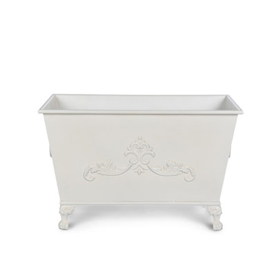 Grand Scroll Rectangular Planter, Soft Garden Green