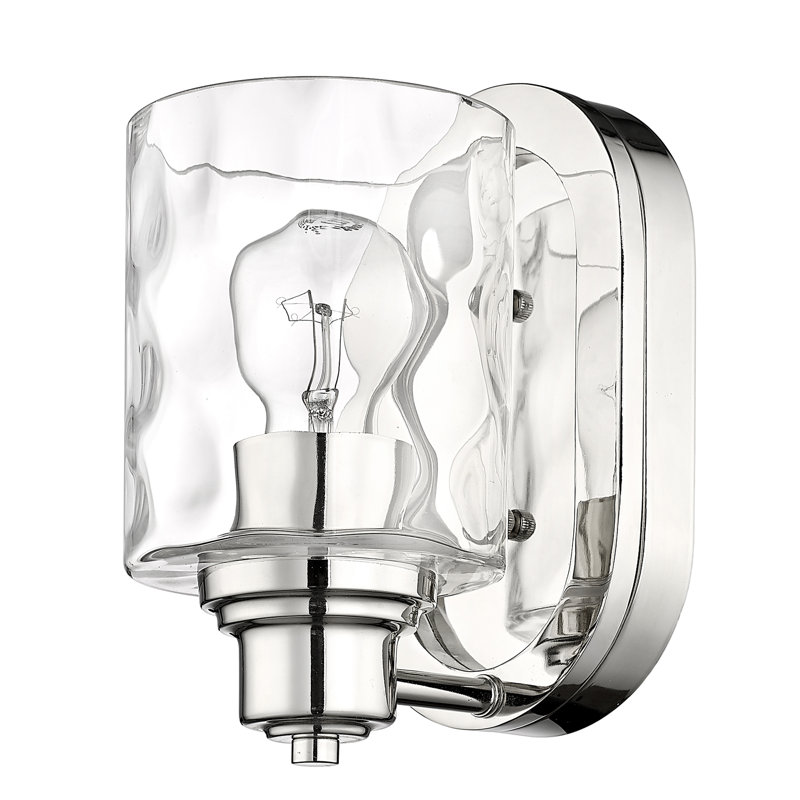 Meuble-lavabo 1 lumière, Nickel poli