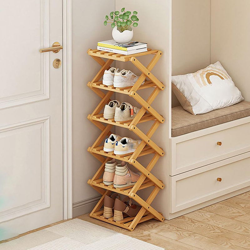 Shoe Rack, Natural, 6