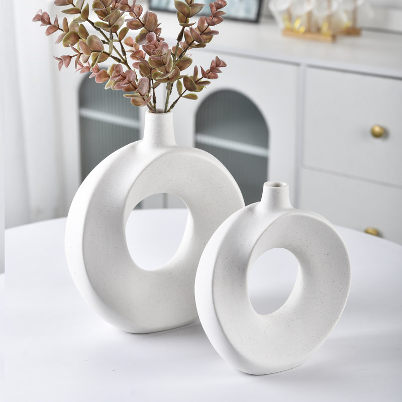 Handmade Ceramic / Porcelain Table Vase, White