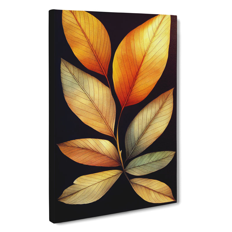 Pretty Leaves Art - Wrapped Canvas Print, 60cm H x 40cm W