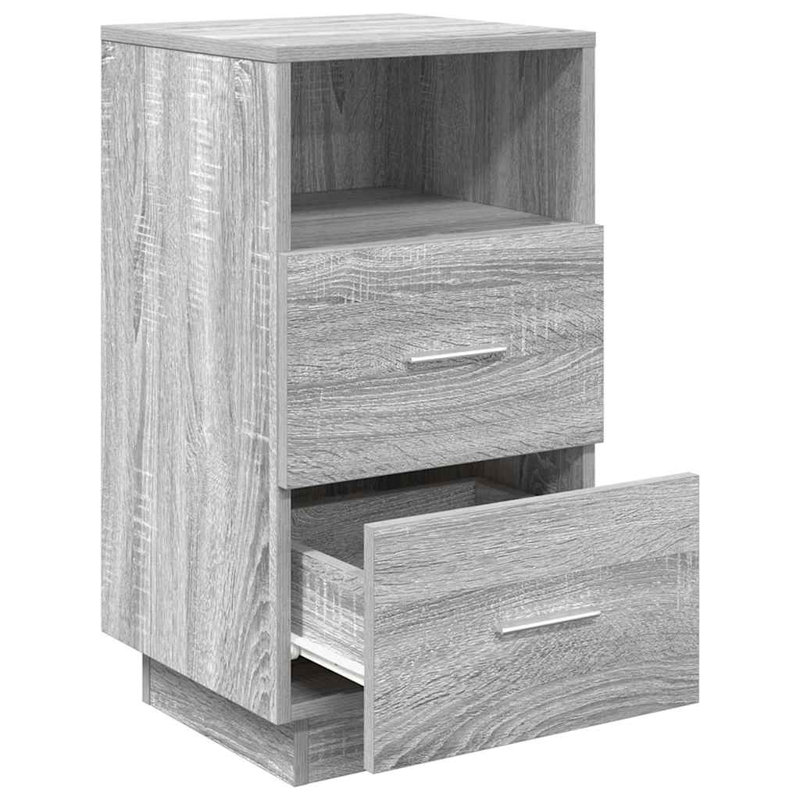 Kizzie 36cm W Manufactured Wood Bedside Table, Grey/Sonoma, Individual