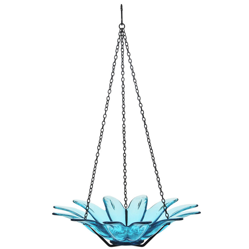 Hanging Decorative Bird Feeder, Aqua Blue