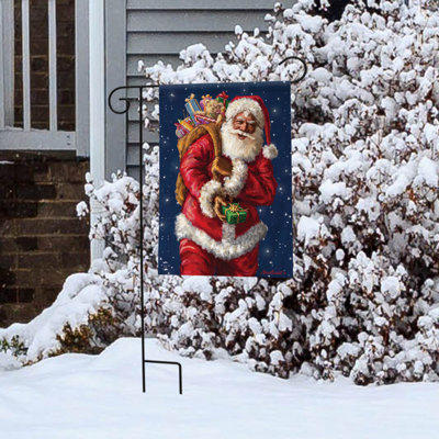 Black Santa Claus Domnic Garden Flag