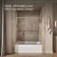 Pleat® 63-9/16"H Frameless Sliding Bath Door with 5/16"-Thick Crystal Clear Tempered Glass-610159835