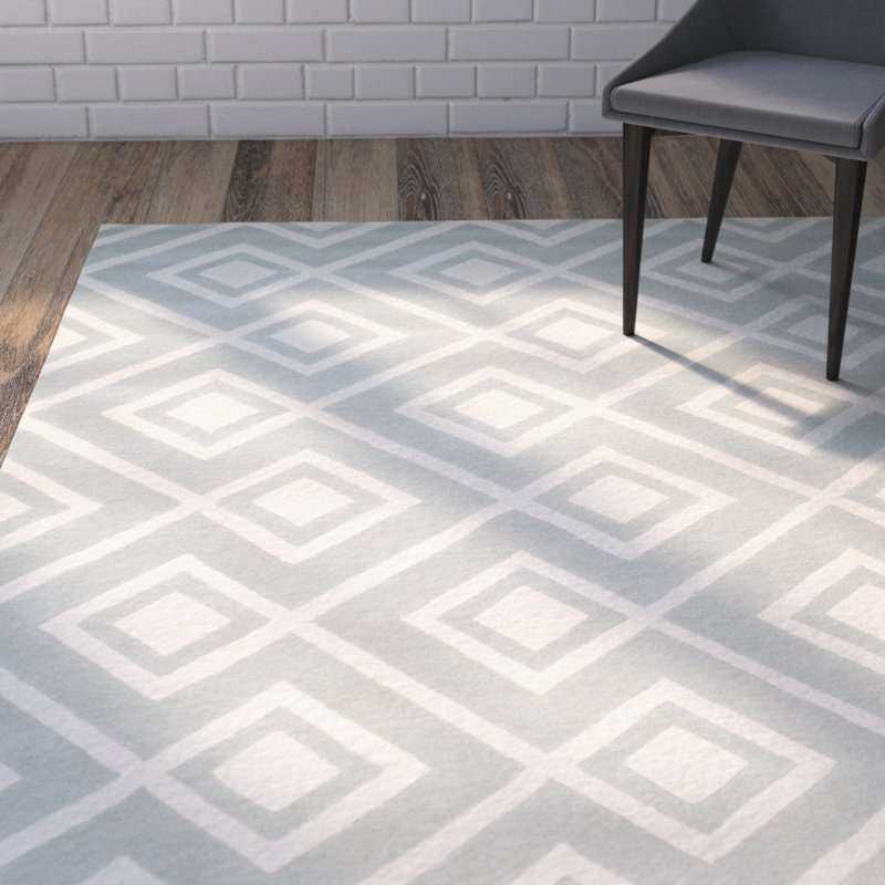 Deedie Hand Tufted Wool Geometric Rug, Rectangle 8' x 10'