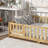 Full Montessori Floor Bed Natural Rubber Wood Fence-290653702-290653700