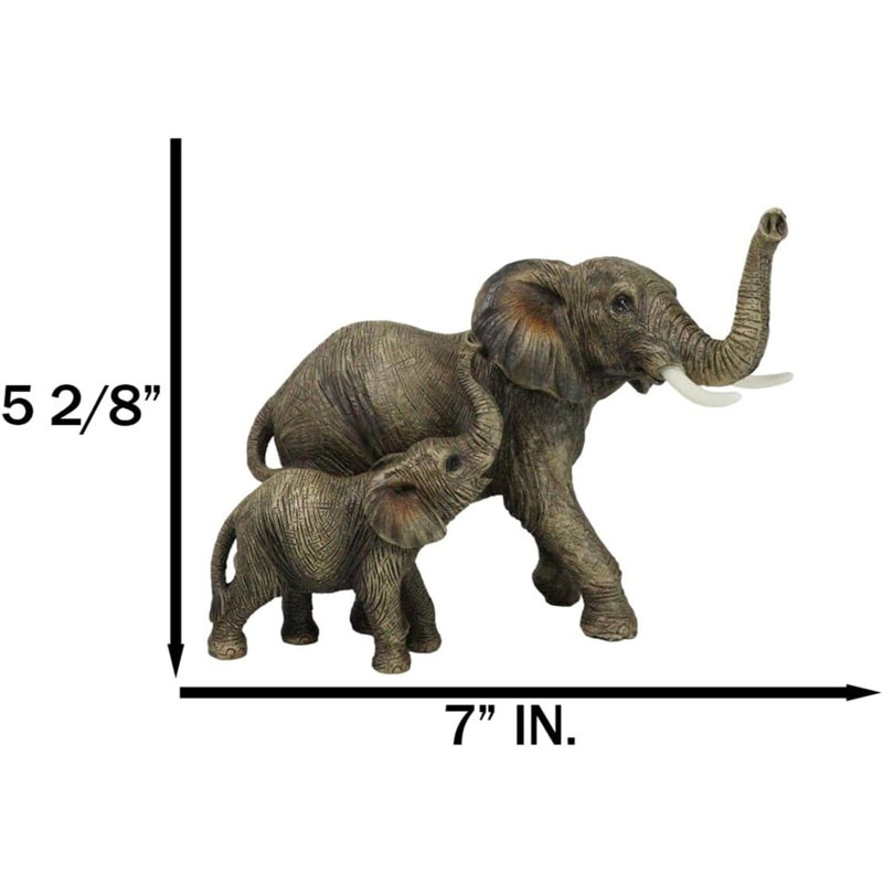 Figurine éléphant et veau dans la jungle
