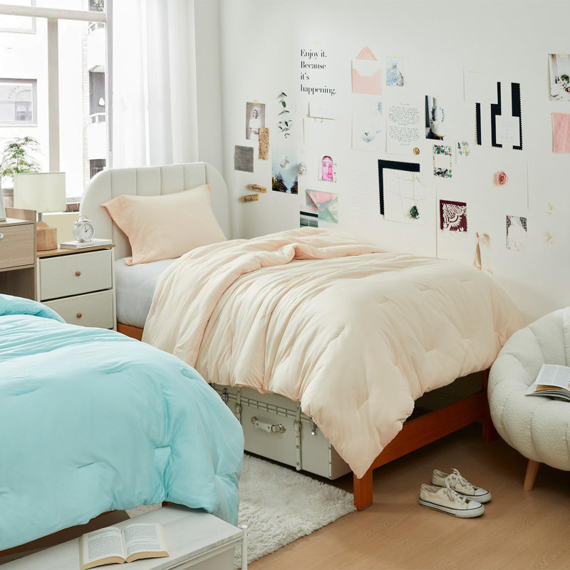 Coma Inducer Calm Cool Oversized All Season Comforter Set, Beige, King Comforter + 2 King Shams