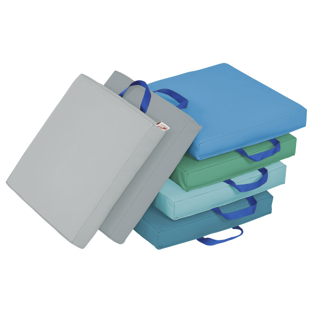 Softzone ECR4Kids SoftZone Floor Cushions, Square, Flexible Seating, 6-Piece (Set of 6) ECR4Kids 