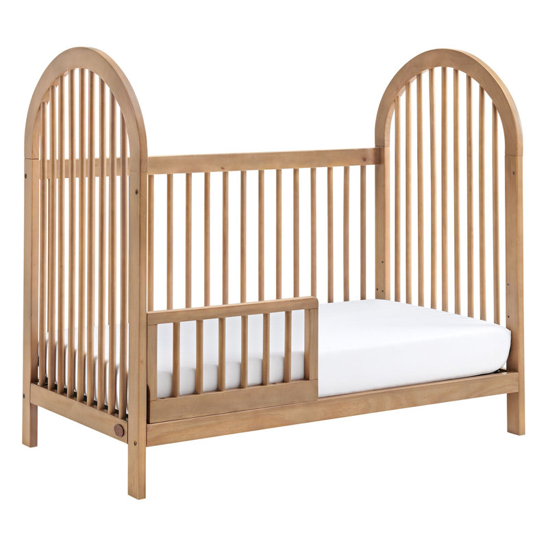Everlee Island Crib Guard Rail, Honey Wood