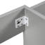 Meuble-lavabo double 84 po gris avec comptoir en quartz, lavabos en céramique, trois tiroirs, espace de rangement réglable et poignées en métal à prise lisse 84 po de couleur, 2 surfaces, 3 tablettes personnalisables-552224173