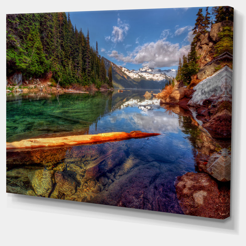 «Floating Lake in Mountain Lake», reproduction de photo sur toile tendue, H 16 po x l 32 po