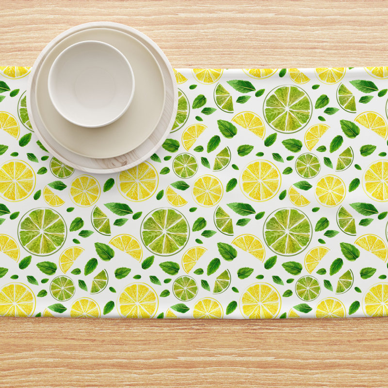 Rectangular Floral Cotton Twill Table Runner