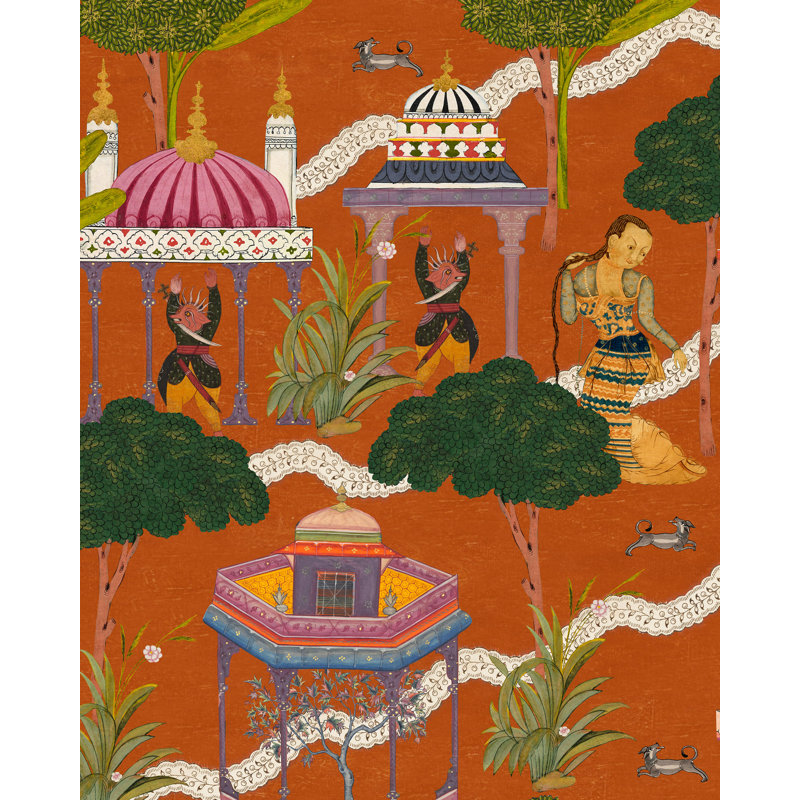 Tales Of Maghreb Wallpaper Roll, Orange/Pink/White
