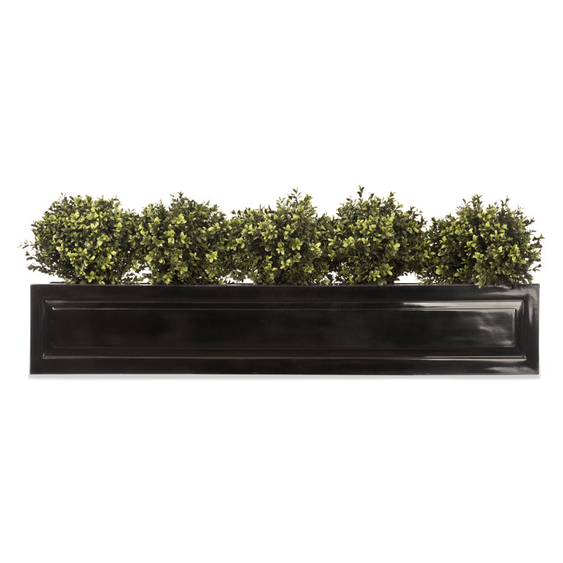 Haldeman Fiberglass Window Box Planter, Black, 20cm x 20cm x 122cm