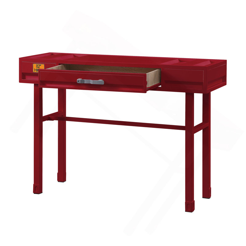 Bureau de coiffeuse rouge avec 1 tiroir
