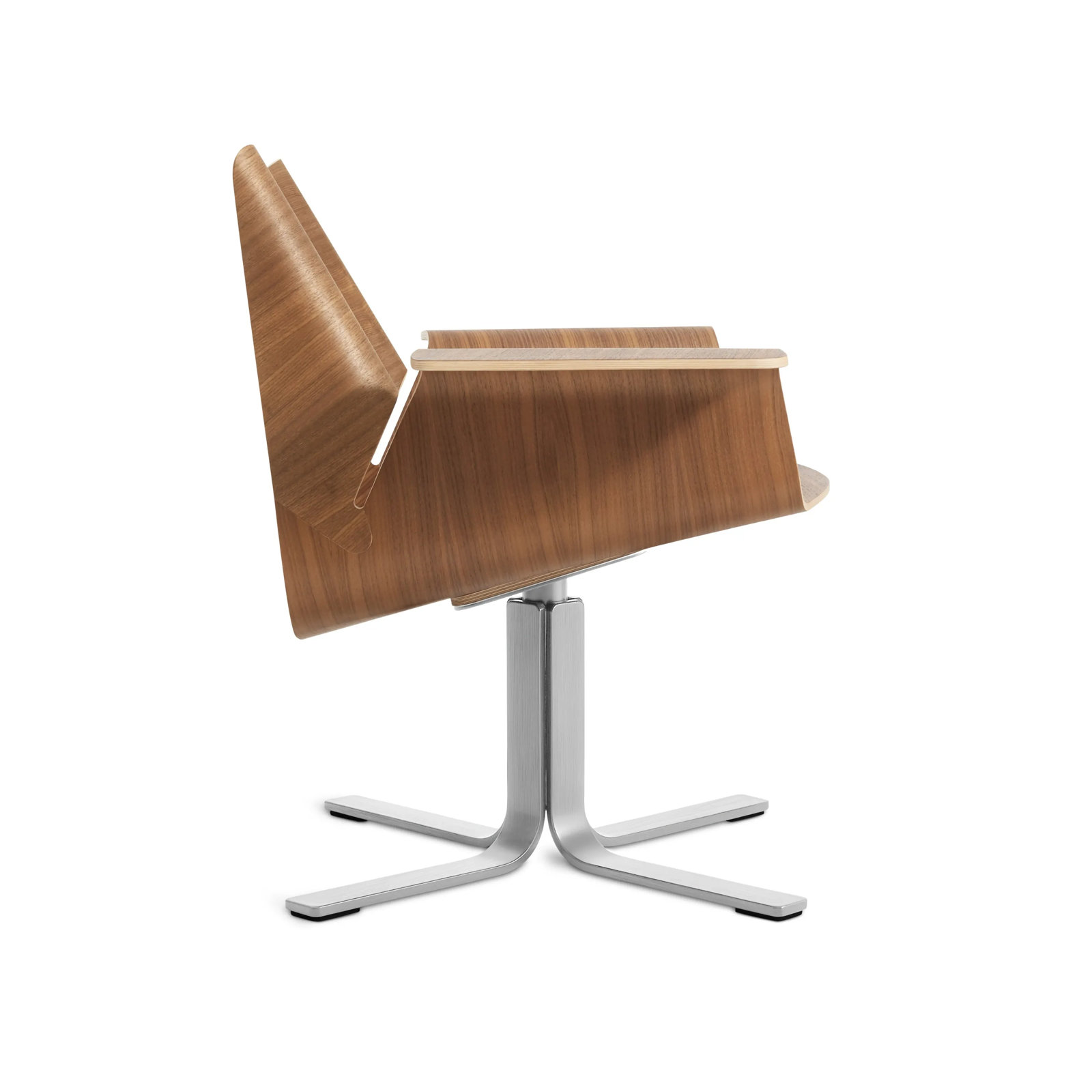 Buttercup Swivel Office Chair, Walnut/Stainless Steel