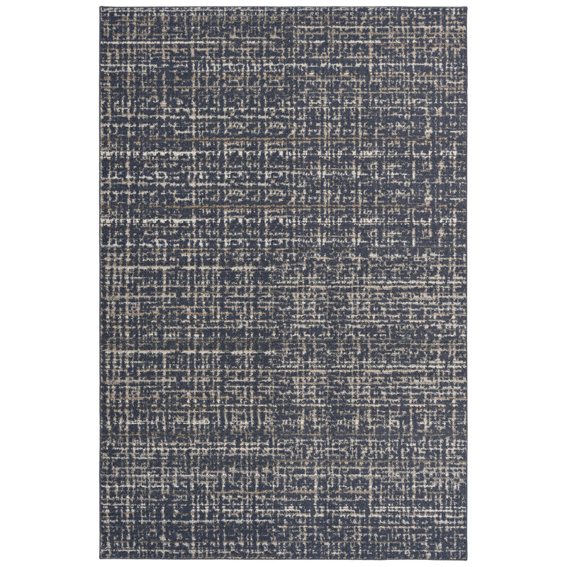  Tapis bleu ardoise / ton terreux 6 pi x 9 pi Rumba, Rectangle 6' x 9'