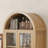 71" Tall Arched Cabinet With Wine Rack, Kitchen Pantry Storage Cabinets With 2 Fluted Drawers And Glass Doors, Modern Display Bookcase