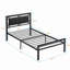 Structure simple en métal pour lit simple, style moderne et confort pour toute chambre à coucher, noir