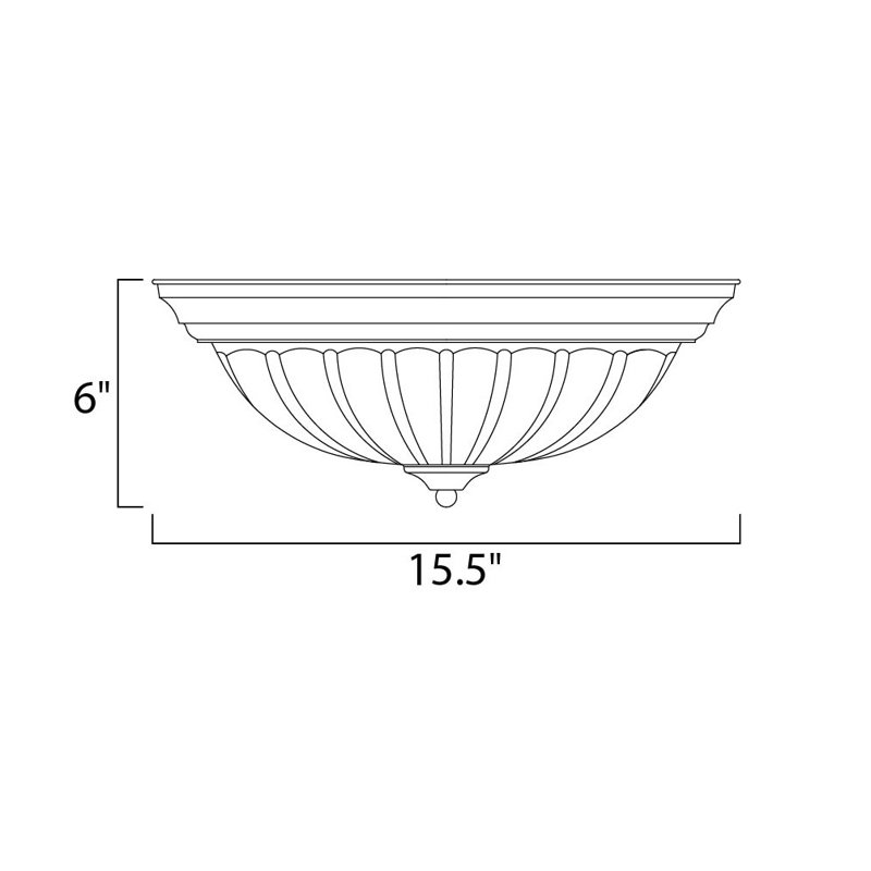 Carder Glass Flush Mount, Textured White, 6" H x 16" W