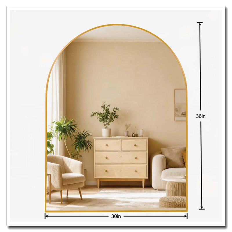 Miroir mural pour salle de bain, Doré