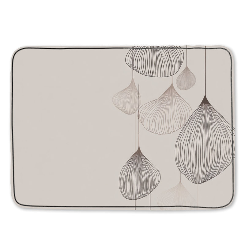 Tapis de bain abstrait, Single - 34" L x 21" W, Beige / abstrait 1