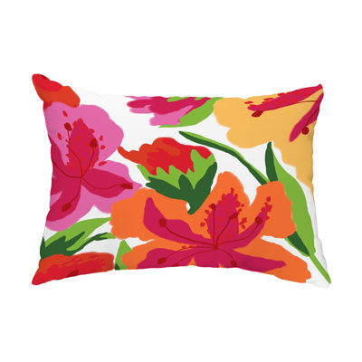  Coussin lombaire intérieur / extérieur à motif floral tropical