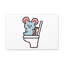Caricature de souris assise sur une toilette, art mural amusant-902759096