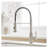 Brushed Nickel Kitchen Faucet with Pull-Down Sprayer, Stainless Steel Single Handle