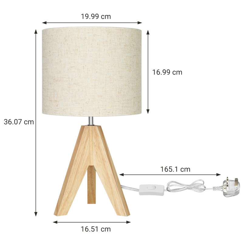 Riverton Wood Tripod Lamp, Beige