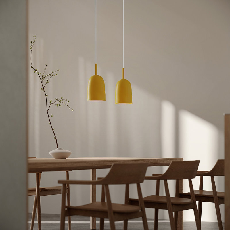 Vessel Pendant Light, 21" H x 14.5" W x 9" D, White, Sunrise