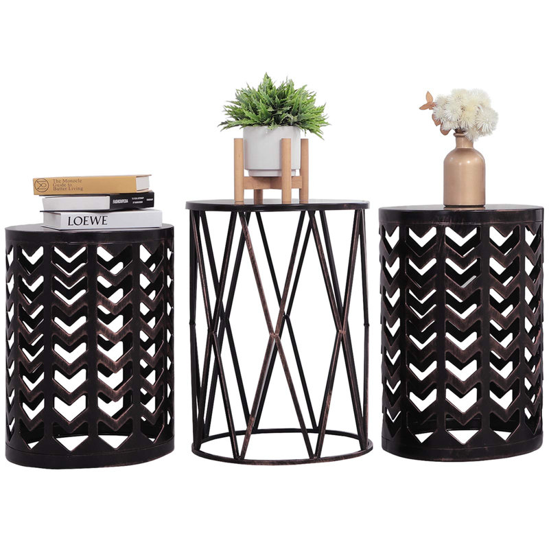 Table de bout Tyanne, Noir / Bronze