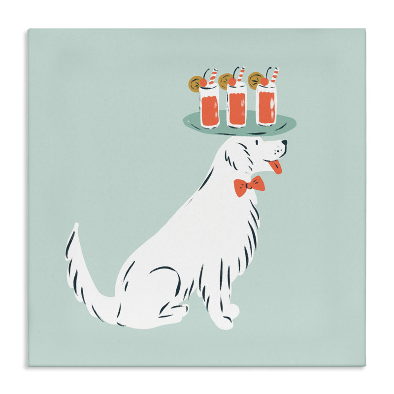 Drink Tray Dog Server Canvas, design by Krissy Mast, 36" H x 36" W