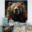 «Multicolor Grizzly Bear Grace», art mural sur toile-2037015094-1959982926