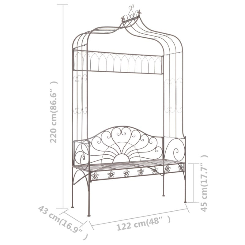 Banc de jardin en acier inoxydable Ethanmichael, Marron