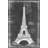 "Eiffel Tower Blueprint" Print on Wrapped Canvas-18742845