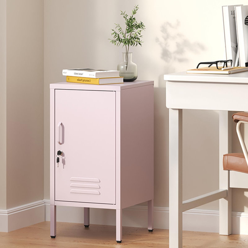 Metal Rectangle Accent Cabinet, 69 cm H x 34 cm L x 37.8 cm D, Pink