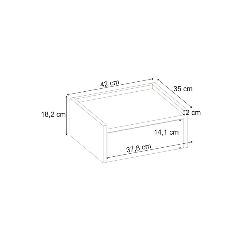 Mia 42 cm W Bedside Table