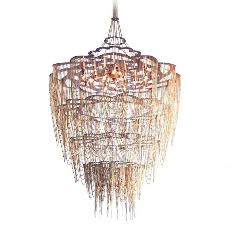 Lustre rond clair en laiton massif à fleurs Protea, Bronze antique, Cuivre, 14" Diameter x 18" Height